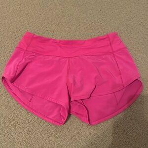Lululemon speed up shorts. 2.5 in inseam. Sonic Pink.